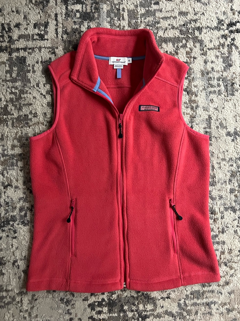 Vineyard Vines Coral Pink Fleece Zip Jacket